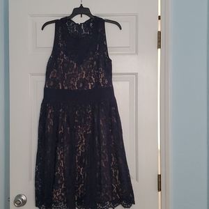 Lace navy blue dress